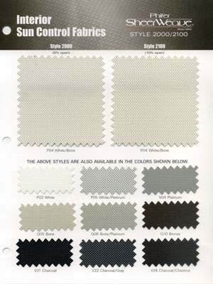 Phifer Sheerweave Phifer SheerWeave Style 2000 Sample Card in Style 2000 Phifer 2000  Fabric